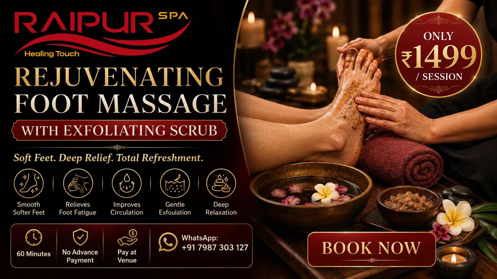 Rejuvenating Foot Massage with Exfoliating Scrub